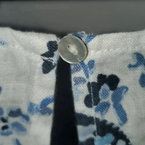 Lucky Brand Blue and White Floral Paisley Coastal 100% Linen Shift Dress Size XS - Picture 7 of 11